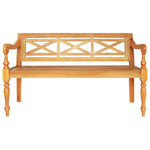 Batavia Bench 136 cm Solid Mahogany Wood Light Brown