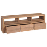 TV Cabinet Solid Teak Wood with Natural Finish