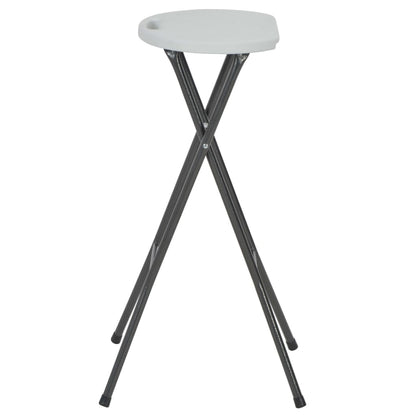 Folding Bar Stools 2 pcs HDPE and Steel White