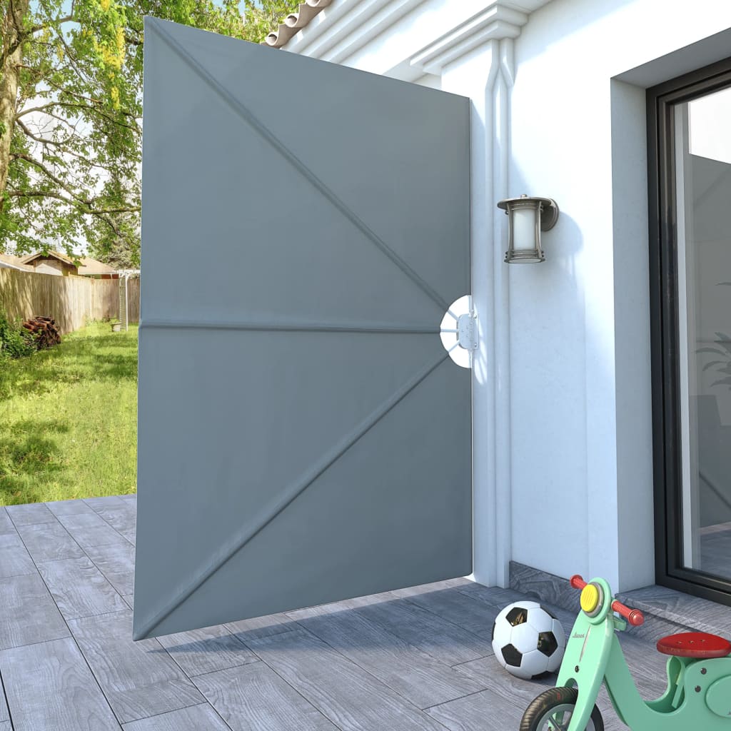 Collapsible Terrace Side Awning Grey