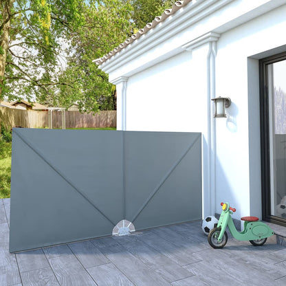 Collapsible Terrace Side Awning - Grey