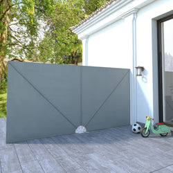 Collapsible Terrace Side Awning, Grey