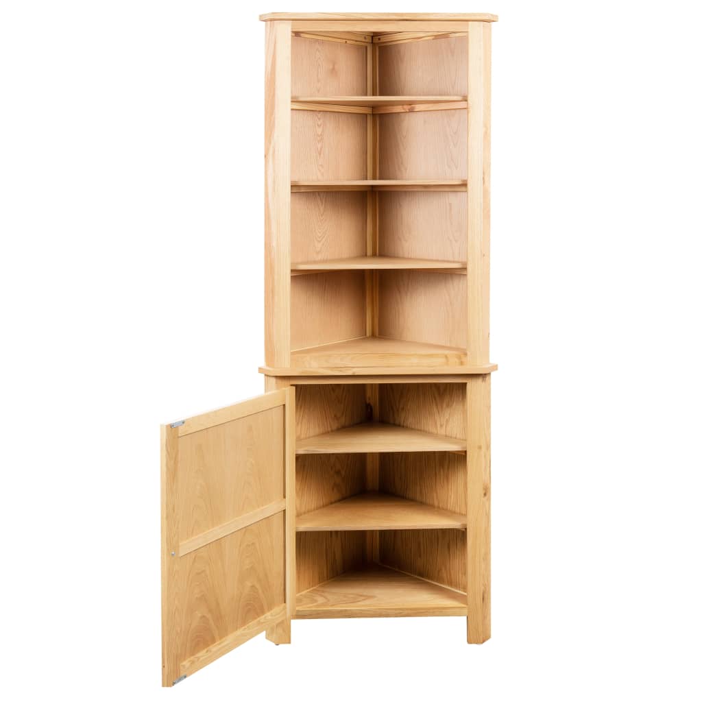Corner Cabinet Solid Oak Wood - 59×36×180cm