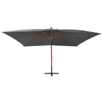 Cantilever Umbrella with Wooden Pole Anthracite