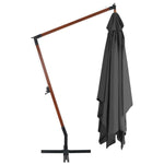 Cantilever Umbrella with Wooden Pole Anthracite