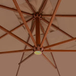 Cantilever Umbrella with Wooden Pole Taupe