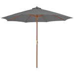 Outdoor Parasol with Wooden Pole 300 cm Anthracite