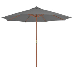 Outdoor Parasol with Wooden Pole 300 cm Anthracite