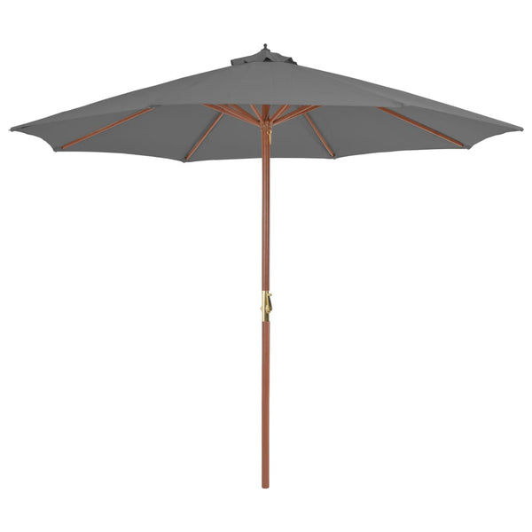  Outdoor Parasol with Wooden Pole 300 cm Anthracite