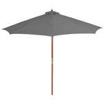 Outdoor Parasol with Wooden Pole 300 cm Anthracite