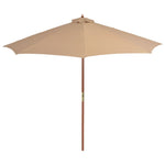 Outdoor Parasol with Wooden Pole 300 cm Taupe