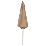 Outdoor Parasol with Wooden Pole 300 cm Taupe