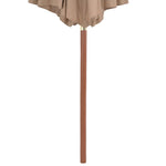 Outdoor Parasol with Wooden Pole 300 cm Taupe