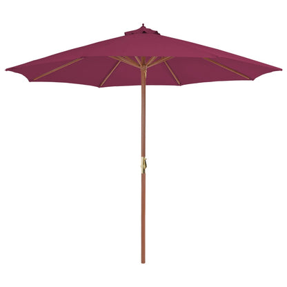 Outdoor Parasol with Wooden Pole Bordeaux Red - 300×250cm