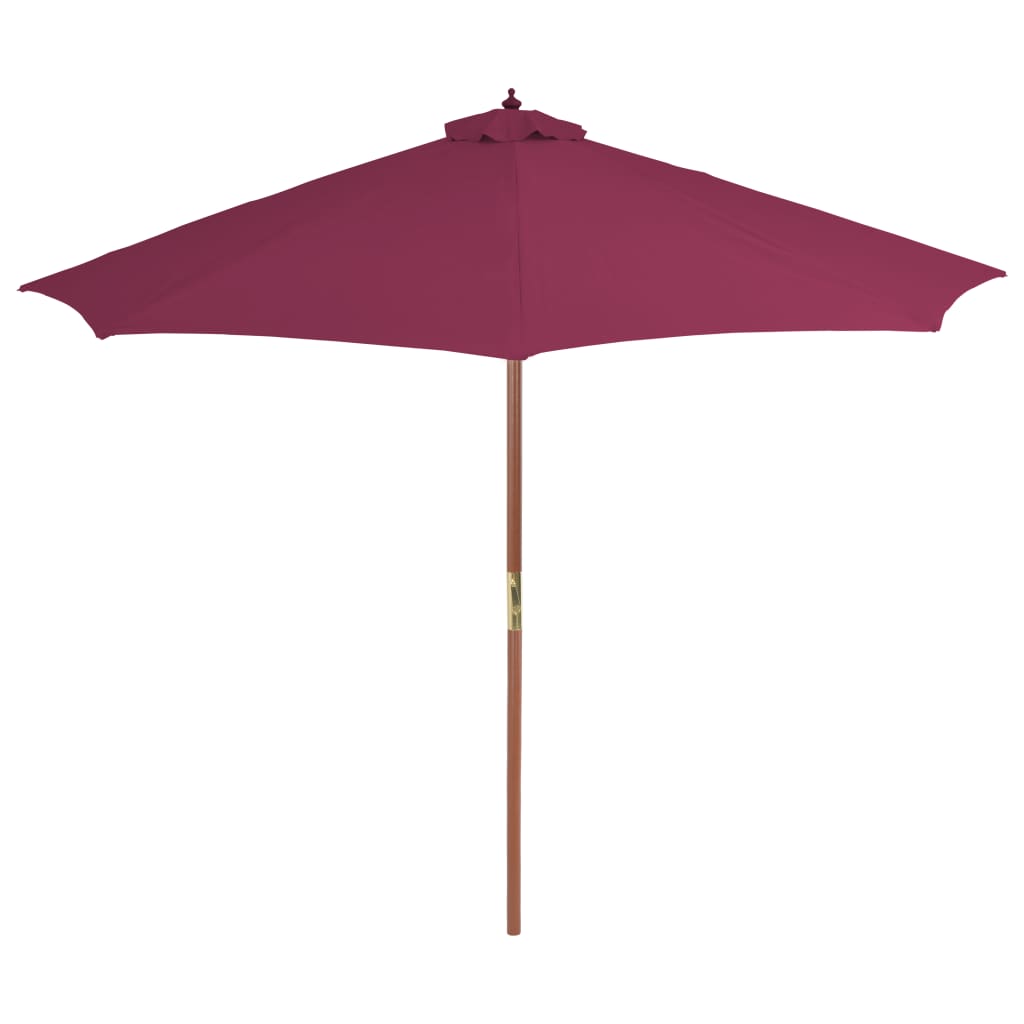 Outdoor Parasol with Wooden Pole Bordeaux Red - 300×250cm