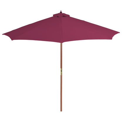 Outdoor Parasol with Wooden Pole Bordeaux Red - 300×250cm
