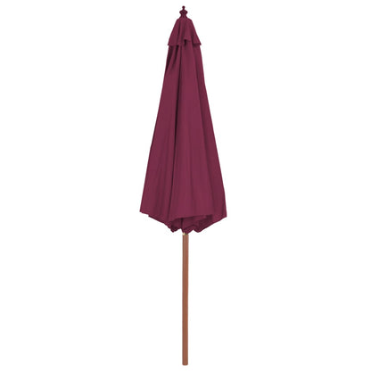 Outdoor Parasol with Wooden Pole Bordeaux Red - 300×250cm