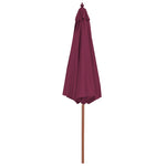 Outdoor Parasol with Wooden Pole Bordeaux Red