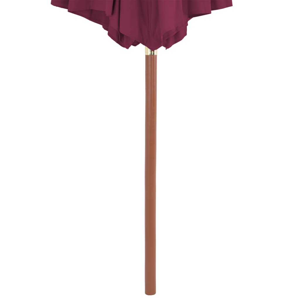 Outdoor Parasol with Wooden Pole Bordeaux Red - 300×250cm