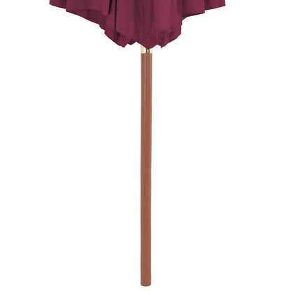 Outdoor Parasol with Wooden Pole Bordeaux Red - 300×250cm