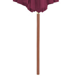 Outdoor Parasol with Wooden Pole Bordeaux Red