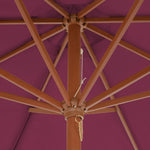 Outdoor Parasol with Wooden Pole Bordeaux Red