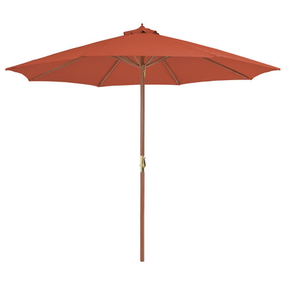 Outdoor Parasol with Wooden Pole 300 cm Terracotta