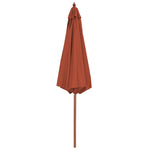 Outdoor Parasol with Wooden Pole 300 cm Terracotta