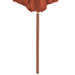 Outdoor Parasol with Wooden Pole 300 cm Terracotta