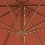 Outdoor Parasol with Wooden Pole 300 cm Terracotta