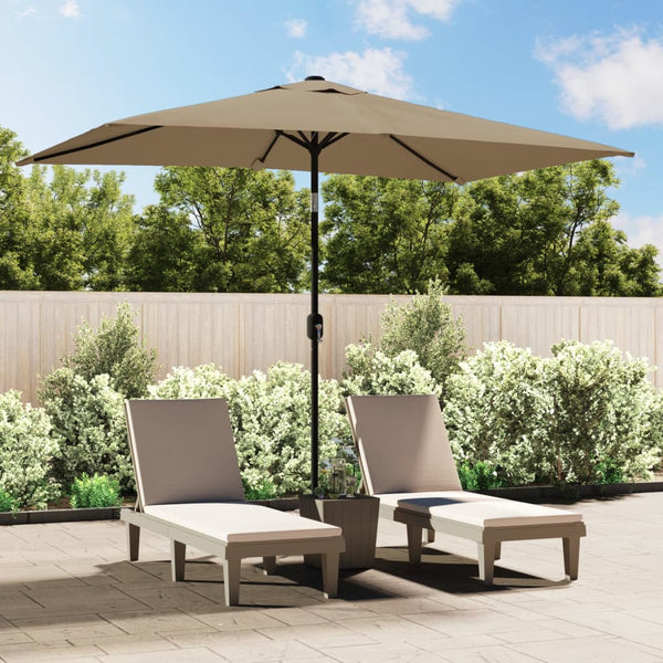  Outdoor Parasol with Metal Pole Taupe