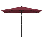 Outdoor Parasol with Metal Pole  Bordeaux Red