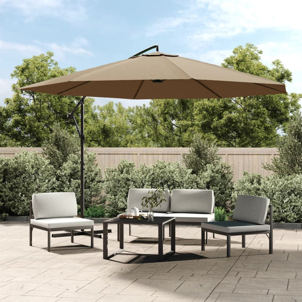  Cantilever Umbrella with Aluminium Pole 350 cm Taupe