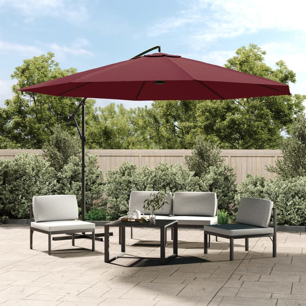  Cantilever Umbrella with Aluminium Pole  Bordeaux Red