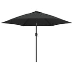 Outdoor Parasol with LED Lights and Steel Pole 300cm Anthracite