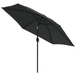 Outdoor Parasol with LED Lights and Steel Pole 300cm Anthracite