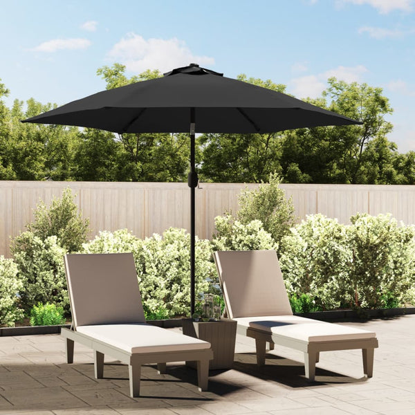  Outdoor Parasol with LED Lights and Steel Pole 300cm Anthracite