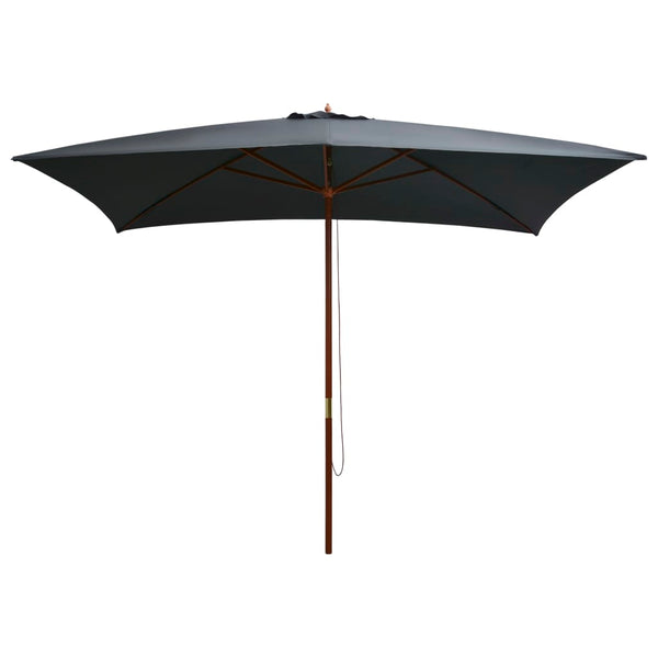  Outdoor Parasol with Wooden Pole Anthracite