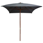 Outdoor Parasol with Wooden Pole Anthracite