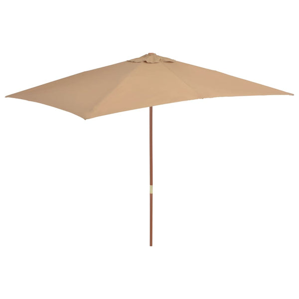  Outdoor Parasol with Wooden Pole  Taupe