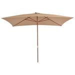 Outdoor Parasol with Wooden Pole  Taupe