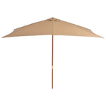 Outdoor Parasol with Wooden Pole  Taupe