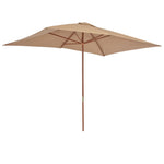 Outdoor Parasol with Wooden Pole  Taupe