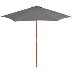 Outdoor Parasol with Wooden Pole 270 cm Anthracite