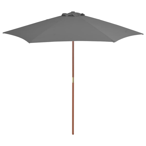  Outdoor Parasol with Wooden Pole 270 cm Anthracite