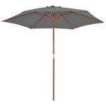 Outdoor Parasol with Wooden Pole 270 cm Anthracite