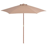 Outdoor Parasol with Wooden Pole 270 cm Taupe