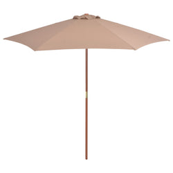 Outdoor Parasol with Wooden Pole 270 cm Taupe