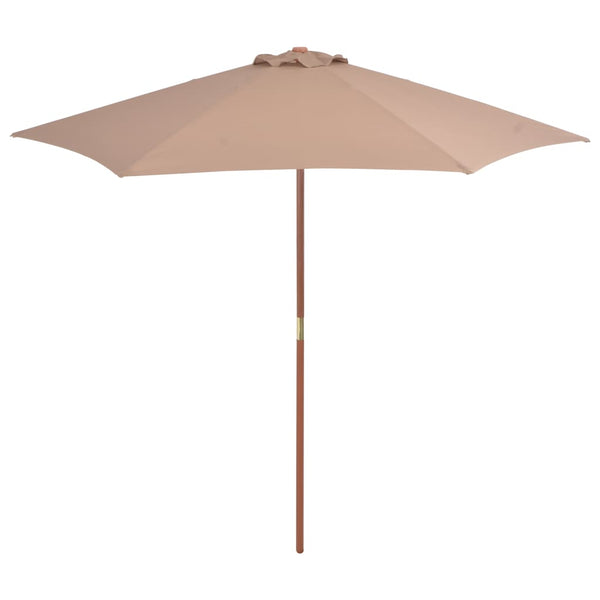  Outdoor Parasol with Wooden Pole 270 cm Taupe