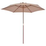 Outdoor Parasol with Wooden Pole 270 cm Taupe